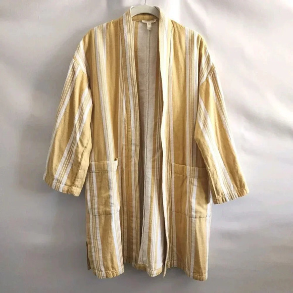 Eileen Fisher Oversized Striped Lagenlook Kimono Jacket Organic Cotton XXS/XS - Picture 1 of 9